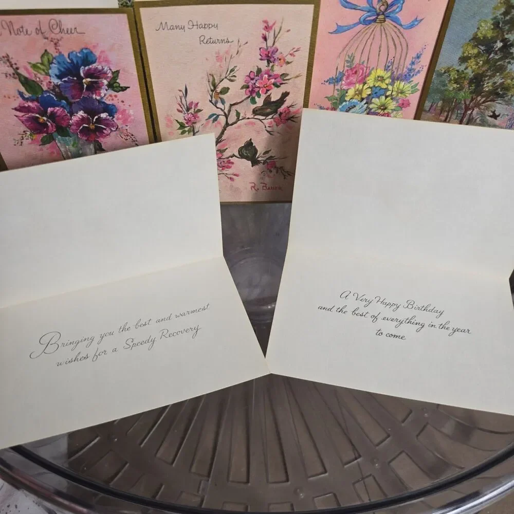 Vintage Box of 10 Greeting Cards Envelopes Painted by Richard Bauer By Mouth